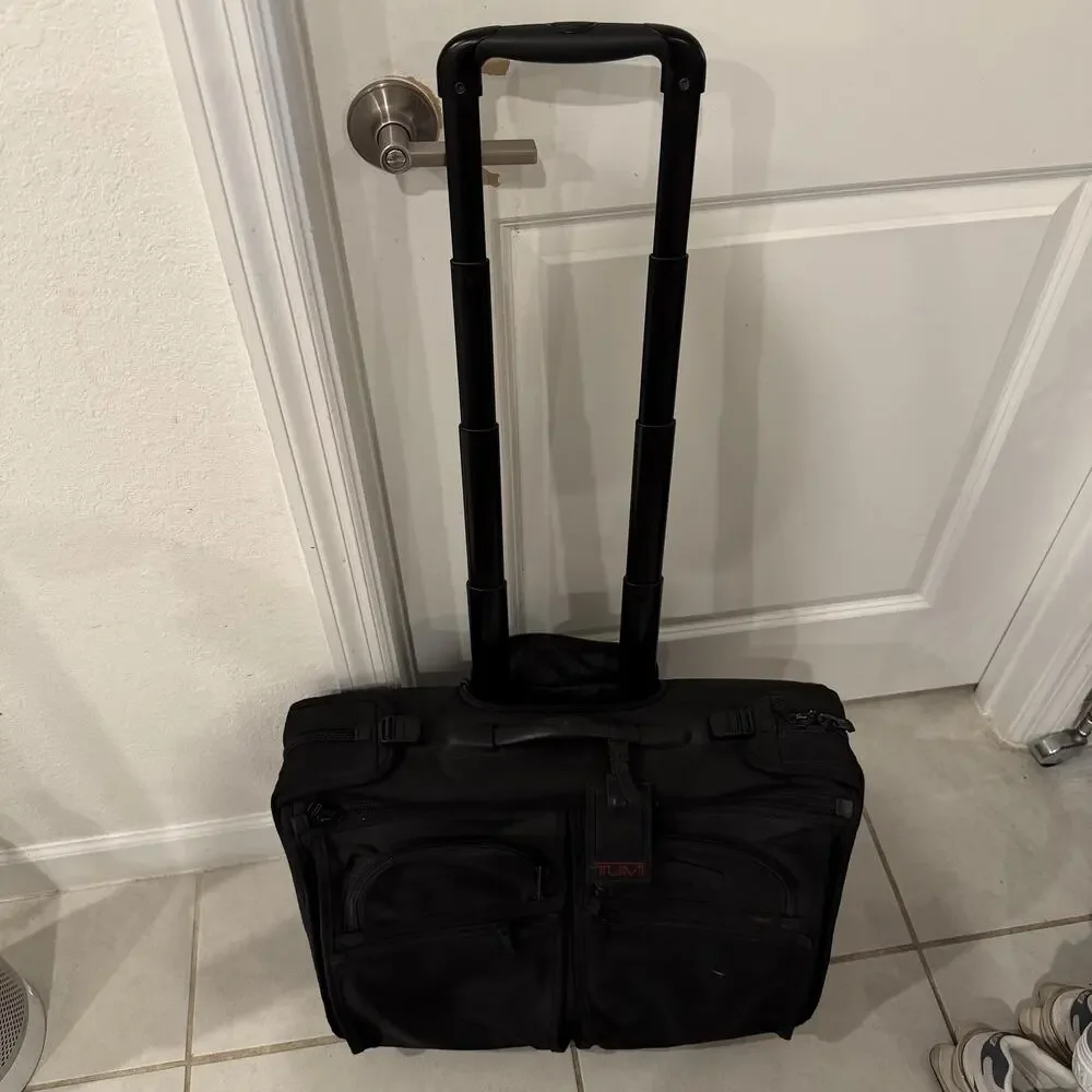 Tumi Black Ballistic Nylon 22in Rolling Garment Bag Carry On Travel Luggage